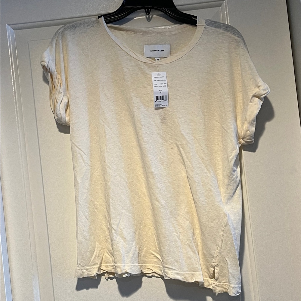 Current/Elliott. Off white short sleeve tshirt. Size 0. NWT